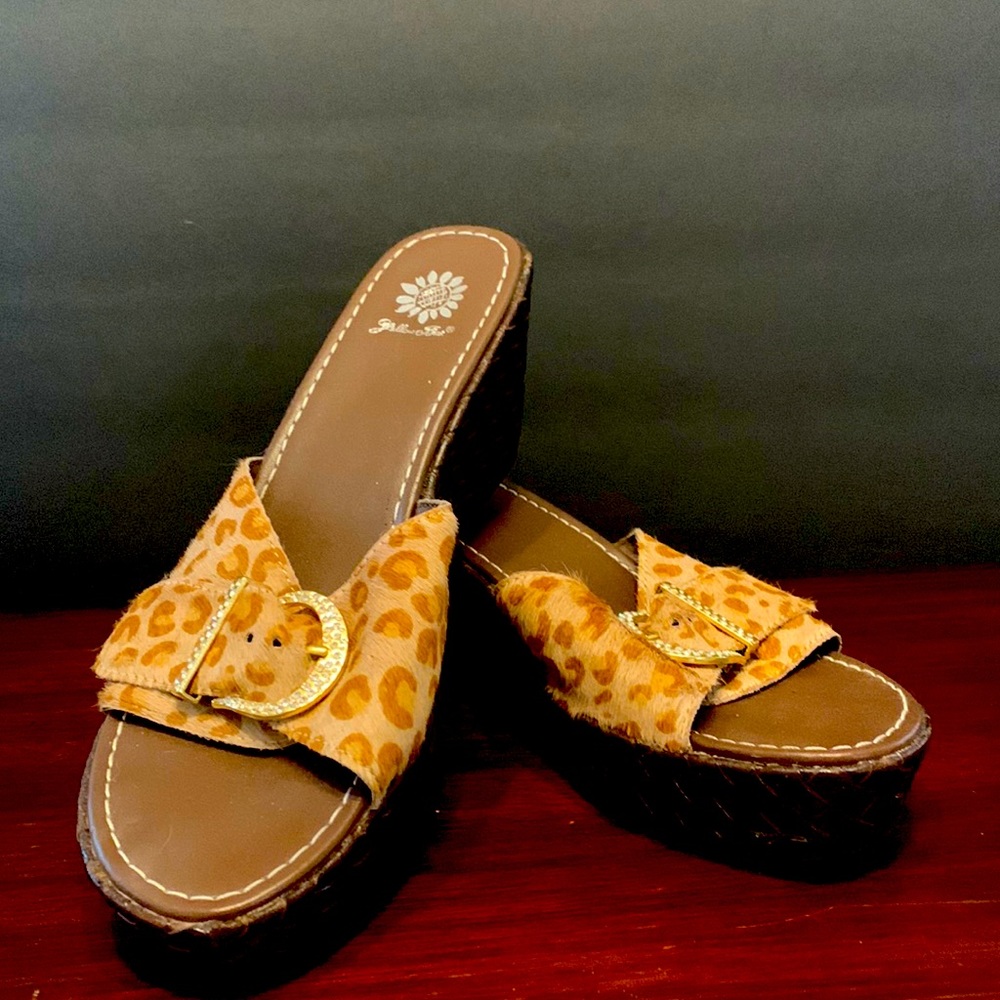 Platform wedge sandals, like new